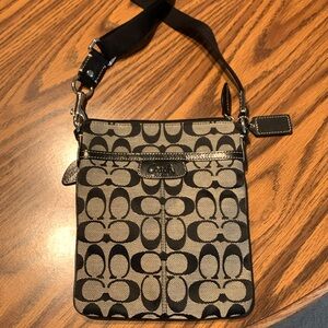 Coach Monogram Black/Grey Crossbody Bag